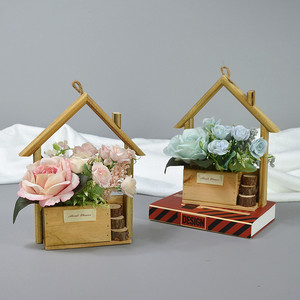 Decoración de casa de madera con rosas artificiales Dongchen Crafts, flores de seda de 22 cm de ancho para decoración del hogar y accesorios de boda - Product Image 1