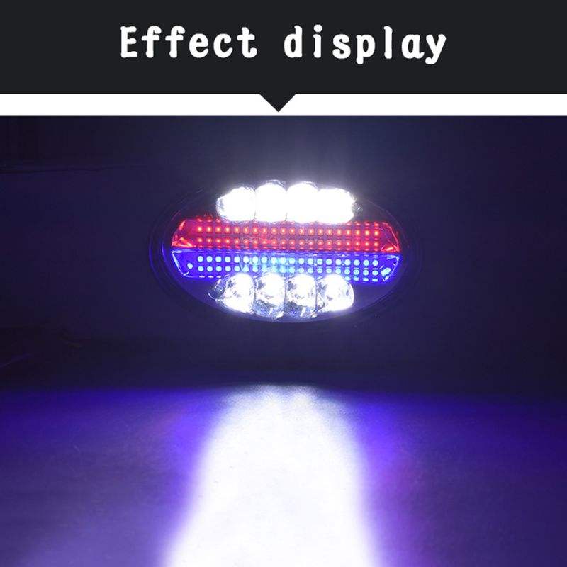 Blanc + bleu + rouge stroboscopique