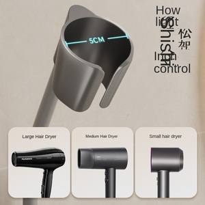 ที่แขวนหม้อและไดร์เป่าผมแบบติดผนังทรงกลมชั้นเดียวทันสมัย ทำจากอะลูมิเนียมคุณภาพสูง พร้อมที่ยึดสุญญากาศ ใช้งานได้โดยไม่ต้องใช้มือ - Product Image 3