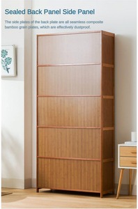 Nuova <span class=keywords><strong>Scarpiera</strong></span> Moderna in Bambù per Soggiorno a Prezzo Conveniente, con Anta Ribaltabile Antipolvere, Portascarpe di Lusso - Product Image 6