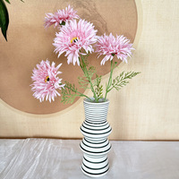 Gerberas artificielles en tissu de soie avec technique de flocage pour mariages, studios photo, décoration intérieure et arrangements de table