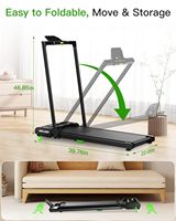 Tapis roulant pliable pour la maison avec 6 niveaux d'inclinaison automatique, plage de vitesse de 1 à 6 km/h, surface de course antidérapante, machine de marche pour l'exercice