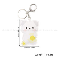 Porte-clés en cuir PU avec motif d'ours, rembourrage en coton, pendentif de sac mignon personnalisé pour décoration, cadeaux pour filles