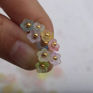 Acrylic Flower Beads 5.5x6mm Gradient Gold Sprinkled Lily Of The Valley For Jewelry Making DIY <b>Accessories</b> Bulk Loose Beads - Product Image 3