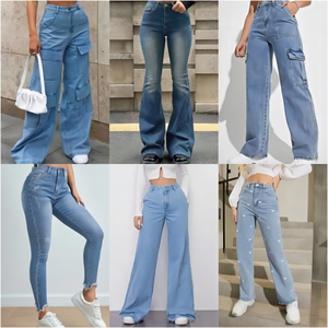 2025 Woemns标签工厂超支女士二手牛仔长裤牛仔裤女士紧身牛仔裤库存连衣裙 - Product Image 6