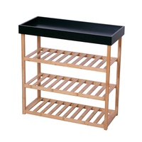 Table de Console d'entrée en bambou avec support de rangement, étagère à chaussures, Table blanche pour salon, côté canapé