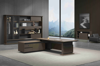 Bureau de direction en L moderne en bois modulaire - Bureau de direction exécutif commercial avec design luxueux et moderne