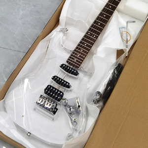 Guitare en acrylique transparente, style corps transparent, 6 cordes, micros H-H, logo personnalisé, vente en gros d'usine, Guitarra - Product Image 1