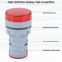 Luz de Señalización Industrial Multicolor de 22 mm con Montaje en Panel IP55, Indicador de Voltaje LED con Pantalla Digital, Voltímetro