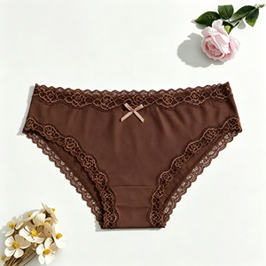 Braguitas de Encaje Sensuales para Mujer, Cintura Media, Tejidas, Transpirables y Cómodas, Venta al Por Mayor OEM - Product Image 3