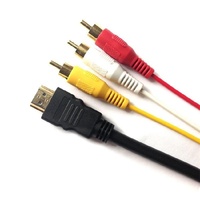 Cable HDMI a 3RCA de Alta Definición de 1.5M, Adaptador Compuesto AV Macho a Macho Chapado en Oro para TV Antigua, DVD, Proyector, Cine en Casa