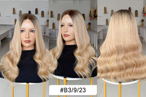 Top Quality European Virgin Human Hair Glueless Front Lace <b>Wig</b> Full Ends Weft Section 150% Density <b>Wigs</b> #B3-9-23 - Product Image 5