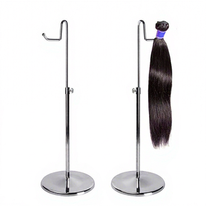 Iron Silver Chrome Finish for <b>Rack</b> Holder Wig Hair Extension Store Display Stand 700mm Eco-Friendly - Product Image 1