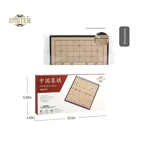 Geleneksel masa üstü oyun seti katlanabilir büyük tahta çin satranç Xiangqi oyun seti