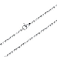 Collier en chaîne rolo en acier inoxydable pour hommes et femmes, chaîne à maillons ronds, or, argent, or rose, 16-36 pouces, vente en gros