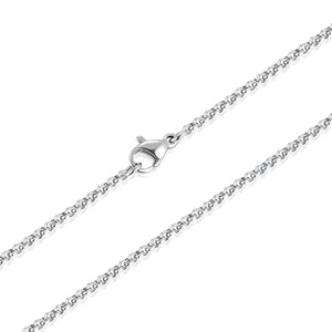Collana a Catena Rolo in Acciaio Inossidabile all'Ingrosso per Uomo e Donna, Catene con Maglie Rotonde in Oro, Argento e Oro Rosa, 16-36 Pollici - Product Image 2