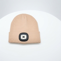 Berretto in maglia acrilica con LED integrati, riflettente, unisex, per adulti, ideale per viaggi, attività notturne all'aperto e invernali