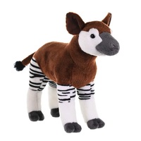 Peluche naturelle douce de 12 pouces, couleur rouge-marron, peluche Okapi, Animal en peluche, cadeaux pour enfants