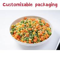 Marchandises d'emballage en gros d'exportation de légumes mélangés hachés congelés IQF de réfrigération de pomme de terre haricot vert carotte