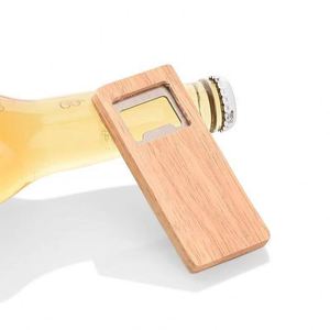Ouvre-bouteille en bois rustique personnalisé avec logo gravé au laser, en vrac - Product Image 1