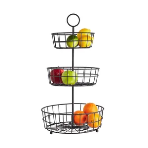 Soporte desmontable de Metal para cuenco de frutas y verduras, soporte para encimera, cesta para frutas y verduras, 3 niveles