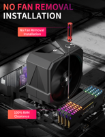 Ventilateur de refroidissement CPU 120 mm upHere, refroidisseur CPU pour Intel LGA1851 1700 LGA1200 AMD AM5 AM4, refroidisseur d'air silencieux pour PC, radiateur de refroidissement