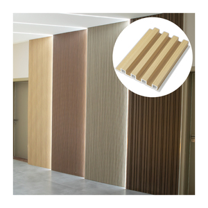 Modern Design Style WPC Wall Panel China Factory <strong>Grey</strong> Wood Brown <strong>Interior</strong> Fluted Wall <strong>Cladding</strong> for Apartments Waterproof Damask - Product Image 4