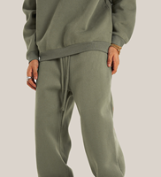 Ensemble sweat à capuche unisexe style américain automne/hiver, polaire épaisse 350g, coupe ample unie, poches zippées, broderie 3D, style sportif chaud
