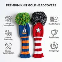 PRIMUS GOLF Housse de tête de club de golf tricotée, cousue, nouveau design personnalisé pour Driver, bois et fer