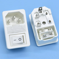 AC-01 Mâle/Femelle Blanc Prise AC Alimentation IEC Plug 5 - 6 - 7 - 9 Pins Panneau De Montage Jack