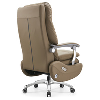 Chaise de bureau pivotante en cuir confortable, dossier haut, inclinable électriquement, chaise de direction pour PDG, patron, cadre supérieur