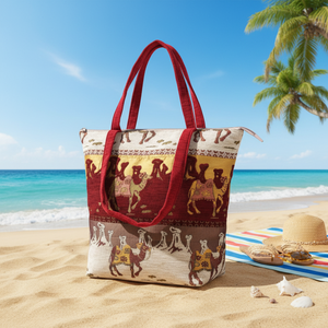 กระเป๋าชายหาดลายอูฐอาหรับ ผ้าเชนิลล์ จากตุรกี - Product Image 3