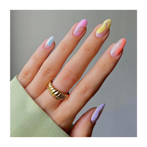 Haute Qualité Abs Plastique <span class=keywords><strong>Pastel</strong></span> Rose Multicolore Français Conseils Pulvérisation Impression Presse Sur Ongles Lumineux Acrylique Faux Ongles - Product Image 6