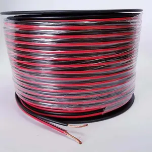 Profesional Warna Hitam dan Merah 12 AWG Massal Datar Speaker Optik Pro Audio Ular Kabel