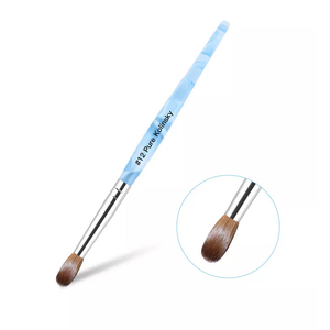 Pinceau à ongles en acrylique à manche bleu, 100% poils de Kolinsky purs, logo personnalisé, poudre acrylique, vernis à ongles, pinceau de manucure pour salon - Product Image 4