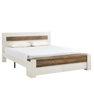 SENYU Modern Queen <b>Bed</b> Frame <b>with</b> Headboard and Footboard <b>Storage</b> Bench <b>White</b> and Wood Finish Bedroom Furniture - Product Image 6