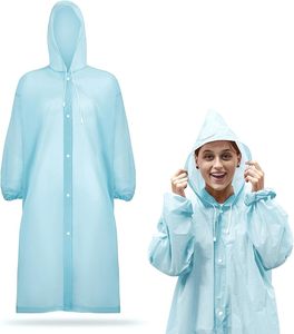 เสื้อปอนโชฝนแบบใช้แล้วทิ้งมีฮู้ดสำหรับผู้ใหญ่และเด็กสีลูกกวาดกลางแจ้งทนทานสำหรับขี่จักรยานปีนเขาปีนเขา - Product Image 3