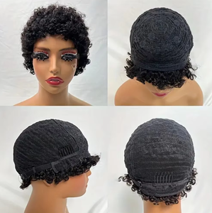 4 Inch Short Afro Kinky Curly Human Hair Non Lace <b>Wig</b> Brazilian Virgin Hair for <b>Black</b> Women - Product Image 6