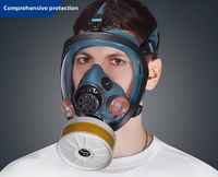 Full Face Silicone Gas Mask Reusable Washable Anti Nuclear Radiation CBRN NBC Protection Equipment