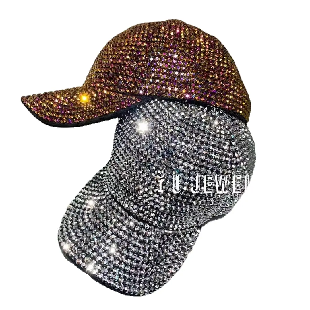 Trendy Apparel Shop Bling Stone Studs Rhinestone Studded Baseball hat Cap