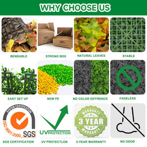 Panneaux de <span class=keywords><strong>haie</strong></span> artificielle en buis, fond vert, résistants aux UV, mur végétal décoratif <span class=keywords><strong>pour</strong></span> clôture extérieure - Product Image 5