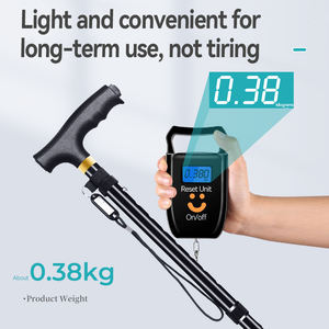 Canne de marche pliable à LED - Hauteur réglable et base pivotante à quatre pieds pour les personnes âgées (canne de sécurité portable) - Product Image 5