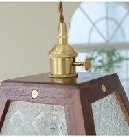 Mini-pendentif carré E27 de taille moyenne, lampe LED suspendue vintage pour salon, chambre, chevet, îlot de cuisine