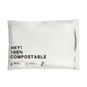 Hoge Kwaliteit Wit Composteerbare Mailing Zak Biologisch Afbreekbaar Koerier Zelfklevende Tas