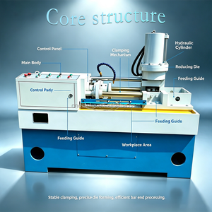 Máquina hidráulica de reducción de barras de un solo cabezal CE 0D 40mm para barras de acero, equipo de encogimiento de cuellos, piezas de tuberías de acero inoxidable para pernos de fundación - Product Image 4