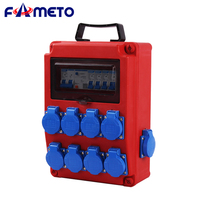 Boîte à prises étanche pour usage industriel extérieur/intérieur, 6/8 trous, 63A, 380V/400V, boîte électrique mobile fabriquée en Chine, FAMETO FN