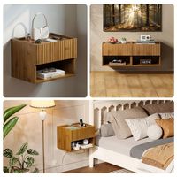 Table de chevet flottante moderne pour chambre à coucher, ensemble de 2, petits espaces, armoire murale, tiroir de rangement, couleur personnalisée, MDF