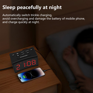 Nhà máy phổ biến OEM lớn LED đồng hồ báo thức HOT <span class=keywords><strong>New</strong></span> kỹ thuật số máy tính để bàn đồng hồ với BT ven biển thiết kế có thể sạc lại Big LED hiển thị - Product Image 3