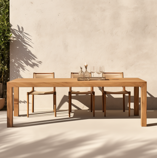 2024 Designer Minimalism Modern Outdoor Exterior Villa Patio Garden Hotel Table Chair Set Furniture Dinning Set