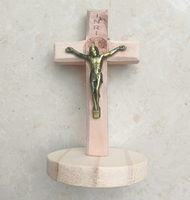 Ornement de Jésus, décorations catholiques, croix, crucifix en bois, artisanat, statue religieuse pour cadeau, décoration de bureau à domicile